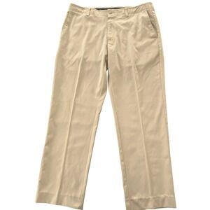 PGA Tour Active Golf Flat Front Chino Khaki Pants Size 34X32 Business Casual